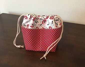 Cotton Draw String Project Bag - Sock Sack