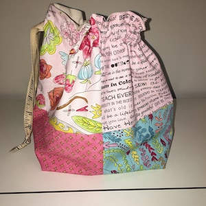 Cotton Draw String Project Bag - Sock Sack