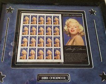 Signed by stamp artist Michael Deas rare version of the USPS Legends of Hollywood series #1 Marilyn Monroe