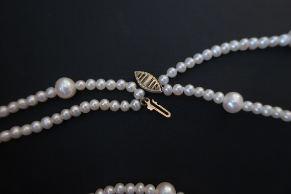 Vintage pearl necklace. Double strand pearl neckl… - image 5