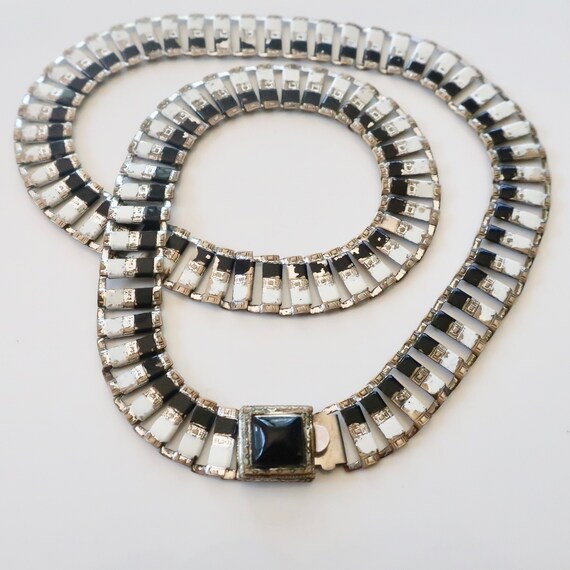 Vintage jewelry choker. Vintage enameled choker. 1