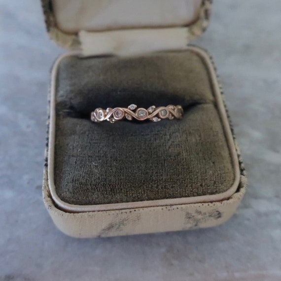 Vintage estate rose gold flower and leaf ring. Es… - image 5