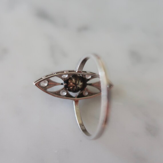 Antique Edwardian diamond and pearl ring. Platinu… - image 5