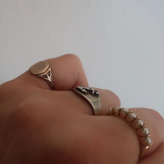 Antique Victorian sterling anchor ring. Antique s… - image 6