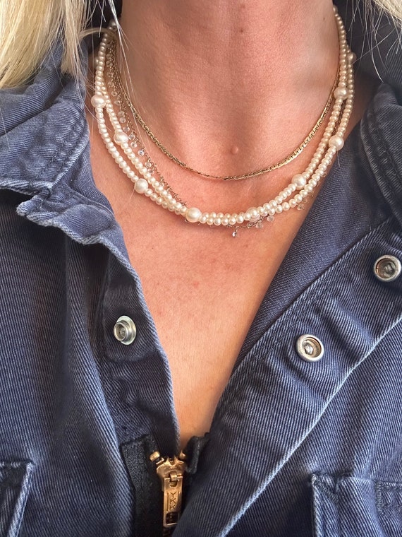 Vintage pearl necklace. Double strand pearl neckl… - image 6