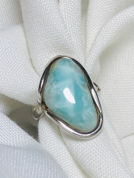Larimar Ring - Silver Larimar Ring - Larimar Cock… - image 3