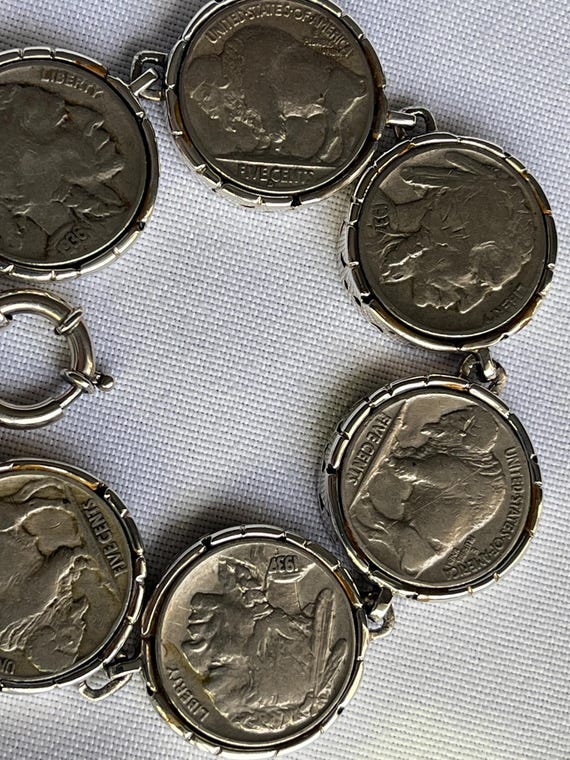 Vintage - Genuine American Indian & Buffalo Sterling Silver Coin 