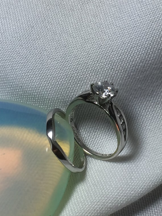 Anillo De Compromiso De Plata De Ley 925 Con Solitario De 5