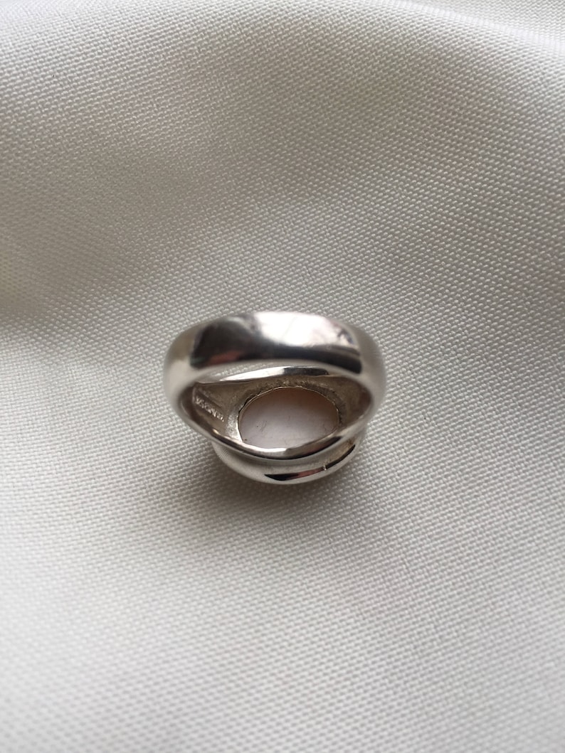 Authentic-Joseph-Esposito-925-Sterling-Plata-Rosa-Madre de Perla-Anillo imagen 3