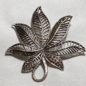 Vintage Sterling Silver Brooch - Sterling Silver Marcasite