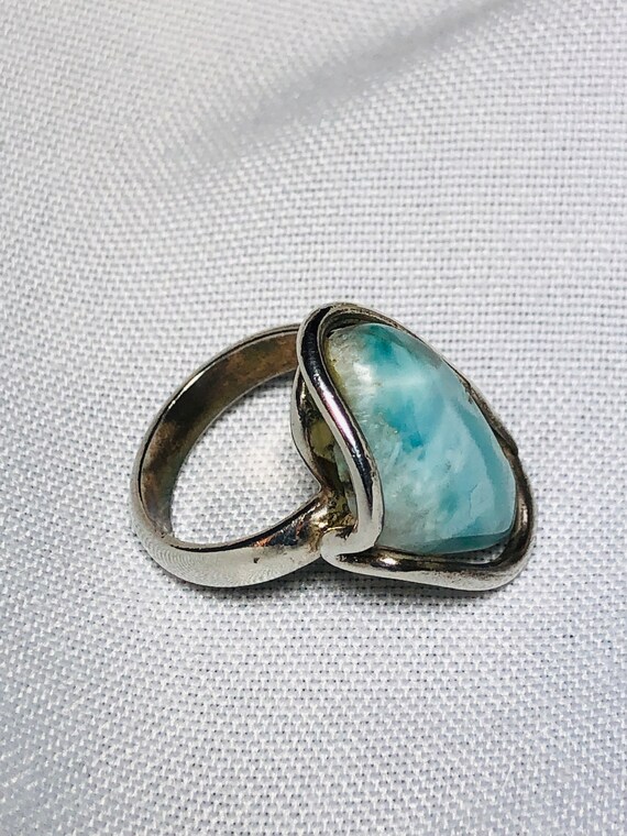Larimar Ring - Silver Larimar Ring - Larimar Cock… - image 5