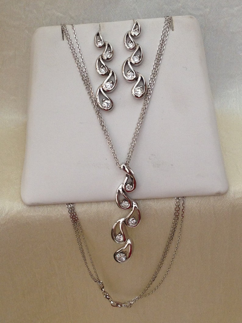 Sterling Silver Drop Shape Pendant 18 Chain Necklace & Etsy