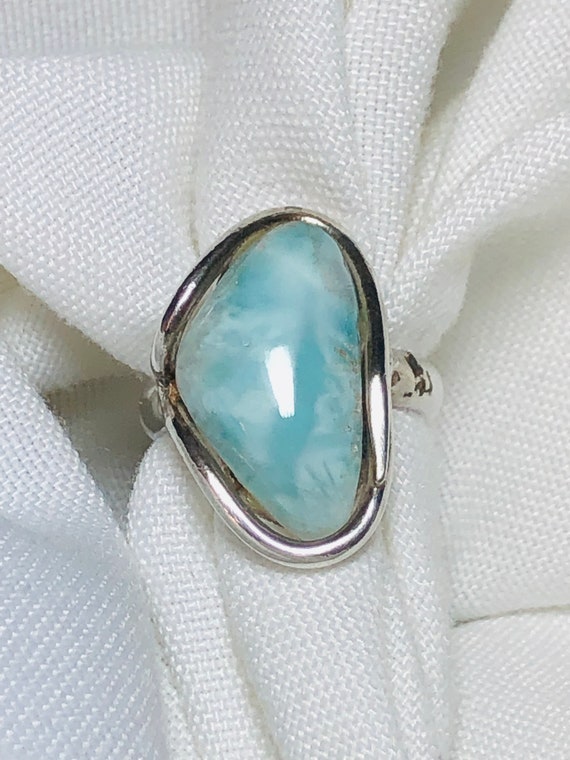 Larimar Ring - Silver Larimar Ring - Larimar Cock… - image 2