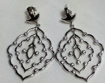 Earrings -  Sterling Silver, bezel setting cz's