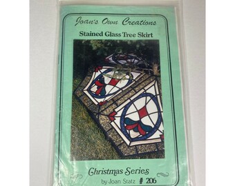Stained Glass Quilted Tree Skirt Pattern Christmas Series Joan Statz Canada 1996