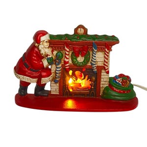 Butoir de porte lumineux Père Noël en fonte vintage Midwest Of Cannon Falls Noël des années 1980