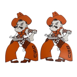 2 OSU Pistol Pete 10 x 6 po. Papier cartonné découpé à l'état de l'Oklahoma State Cowboys Scrapbooking