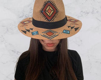 Hand Painted Panama Hat / Summer Hat