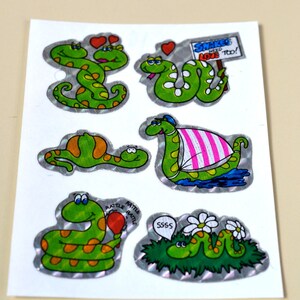 2 Sheets 1980s Prismatic Stickers Snakes Assortment Reflective Sticker Glitter Sticker Snakes Need Love Too Foil Hologram Prism Sticker 80s