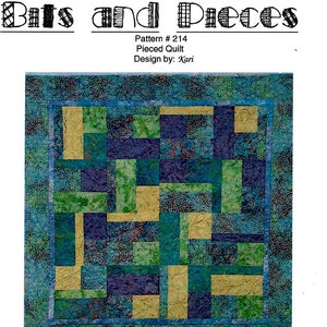 Fat Quarter Pieced Quilt Uncut PATTERN Bits and Pieces Mountainpeek Creations Baby Throw Twin Double Queen King Size Scrap Piece Quilts