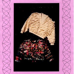May include: A quilting pattern for a short and shaggy cardigan and skirt. The pattern is from A Quilter's Wardrobe and the pattern number is 8006.