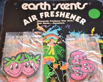 80s NOS Car Air Freshener Choose Cherry OR Strawberry Fruit Scented Trucker Car Wash Automotive Accessory Hanging Fragrance Anthropomorphic