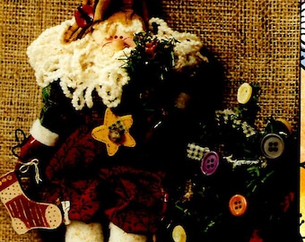 8" Folk Art Dolls Uncut PATTERN Santa Doll Santa Snow Plain Jane Creations Small Santa Doll Christmas Decor Shelf Sitter Wood Pieces Incl