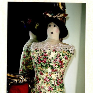 Hat Model Doll Uncut PATTERN Large 14.5" Gertie the Hat Model Gathering Stitchers Pattern Photo Prop Online Selling Tool Head Form Model