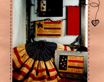 4th of July Ornaments Uncut PATTERN Independence Day Decorations Flags Banner Bunting Tree Skirt Hanging by a Thread Americana American Flag