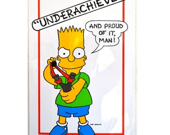90/'S LICENSED SKATEBOARDING,UNDERACHIEVER,AVENGER 3 LARGE VINTAGE SIMPSOM SIGN