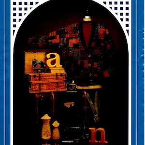 May include: A colourful patchwork jacket with a red collar and buttons. The jacket is displayed on a mannequin with a wooden 'a' and 'n' on either side. The image is from Back Porch Press and includes the text "Wacky Patchwork Jacket" and "Sizes 6, 8-10, 12-14, 16-18, 20-22".