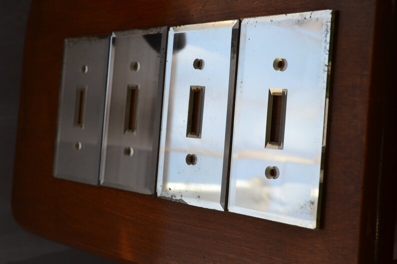 NOS 1 Antique Beveled Glass Mirror Switchplate Cover Light Etsy