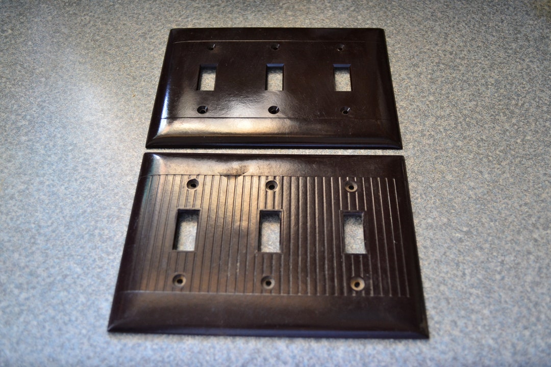 2Gang 2Way 10Amp Wall Switch In Vintage Period Style Bakelite Dark