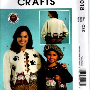 McCall&#39;s M5018 Uncut PATTERN Applique Pattern Kitties Appliques Beret Purse Pin Cartoon Cat Embellishment Whistlepig Creek Sewing Pattern