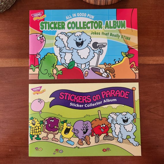Lot of 2 TREND Sticker Albums / Empty Albums for Sticker Collecting / Retro Scratch n Sniff Scented Stinky Scratch and Sniff Sticker Books
