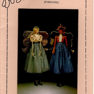 27&quot; Prim Angel Dolls Soft Sculpture Uncut PATTERN Large Cloth Dolls + Clothing Never A Dull Needle Jo Gummere Primitive Dollmaking Pattern