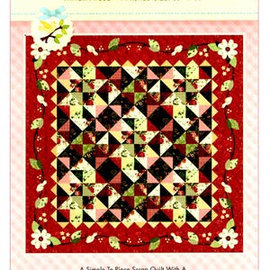 Dogwood Applique Quilt Uncut PATTERN 65x65&quot; Dogwood Lane Pattern #306 Stitch Studios Scrap Piece Quilt Dogwood Chickadee Border Cyndi Walker