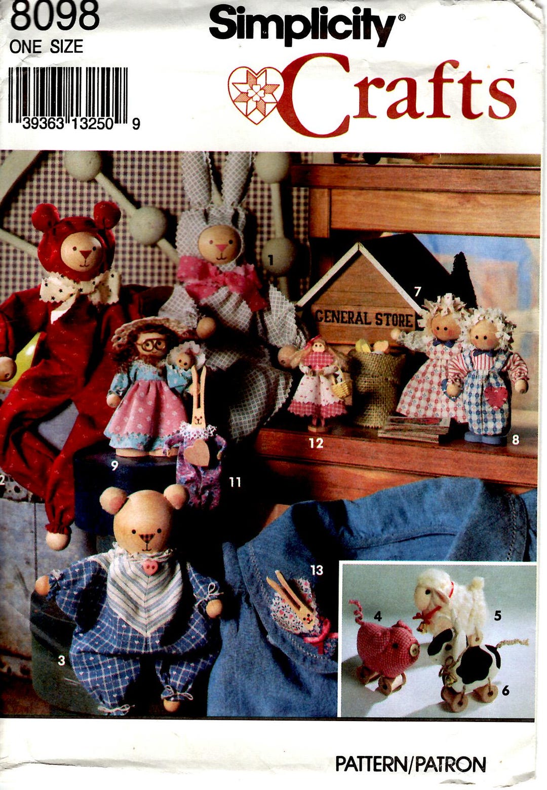 1992 Simplicity 8098 Uncut PATTERN 15 Different Ornaments Christmas ...