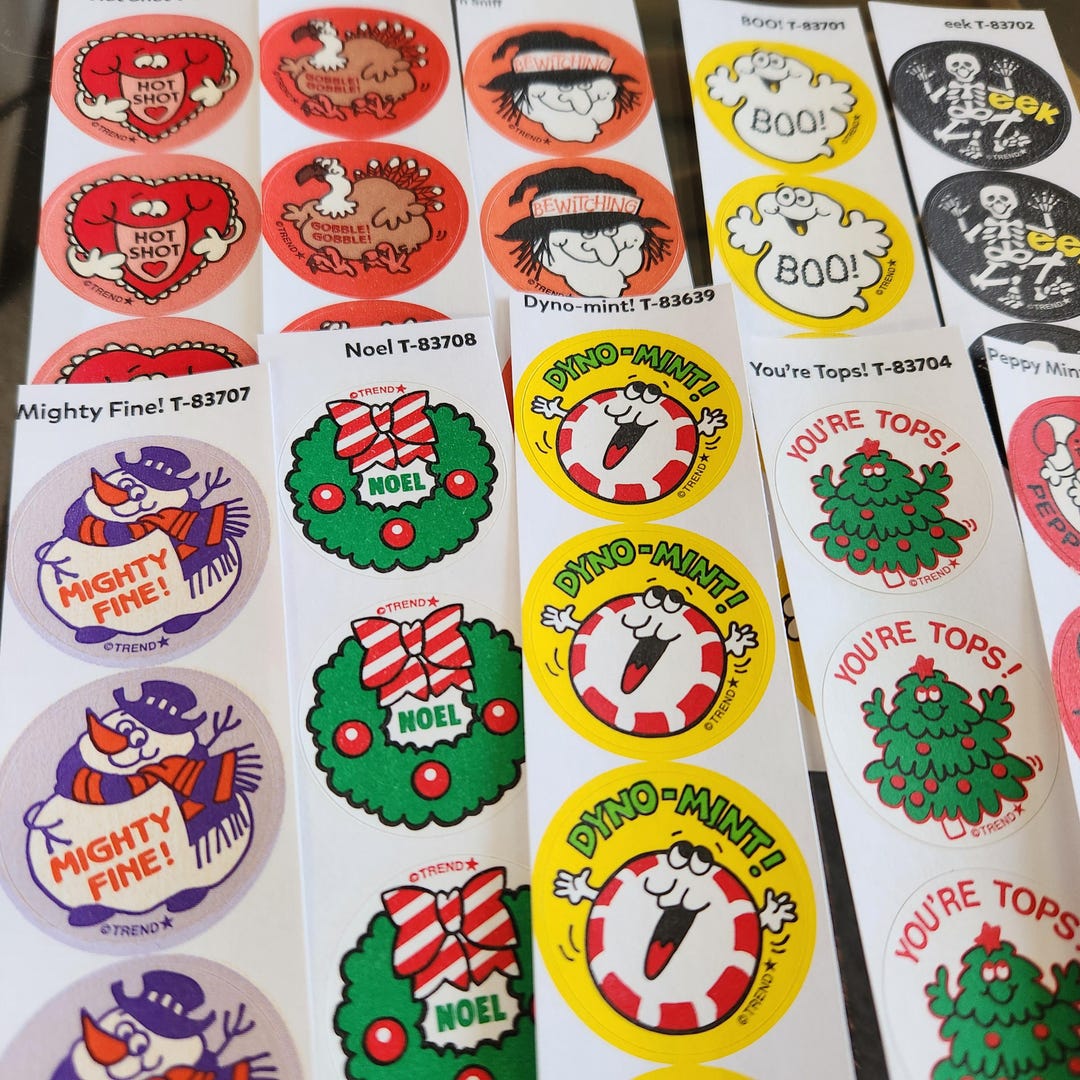 10 Strips Retro Trend Matte Scratch N Sniff Stickers Holiday Scented ...