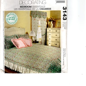 McCall's 3143 Uncut PATTERN Home Decorating Bedroom Essentials Curtains Shams Comforter Cover Duvet Window Panels Valance Interior Design