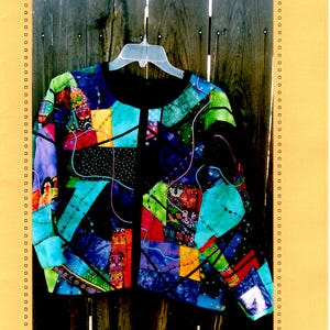 Fat Quarter Embellished Jacket Uncut PATTERN No Sweat Quilted Jacket Embellished Sweatshirt Sew Wonderful Dreams Use Your Sweatshirt / OS