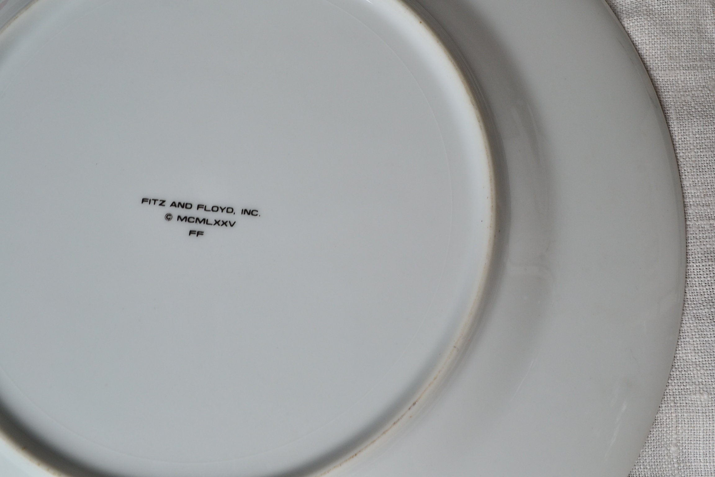 70's Fitz & Floyd U.S.A.コンパートメントプレート ×3 70s Set of 3 Dinner Plates Fitz & Floyd Meiji Tassel White