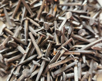 100 Pcs Antique Square Nails .75" Machine Cut Nails 3/4 Inch Rustic Artisan Nails By Weight 3 oz Craft Woodwork Decor Vintage Hardware Brads