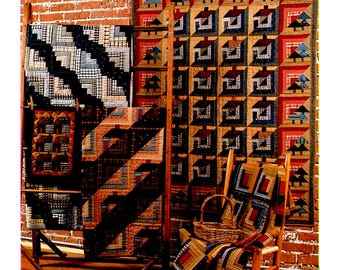 Houses Log Cabins Mini Quilt Uncut Pattern 12.5x18.5" Miniature Houses Door Wall Hanging Tapestry Gerry Kimmel Pattern Red Wagon Quilts