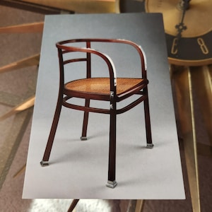 Carte postale vintage Fauteuil de bureau de poste Otto Wagner (1905) Design avant-gardiste Taschen Office Decor Meubles Photo couleur Impression d'art avant-gardiste