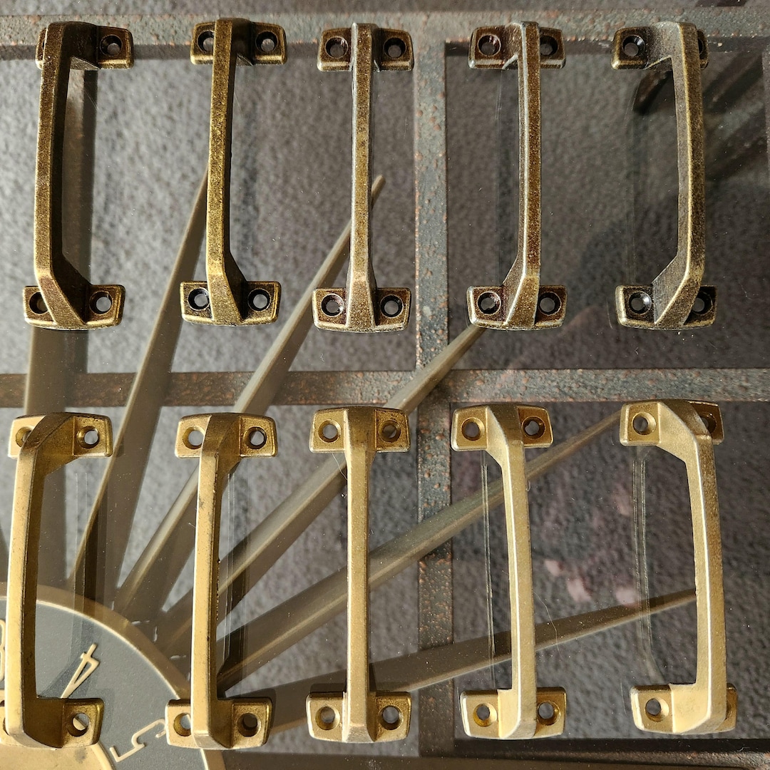 Maniglia A Leva Per Finestra O Porta In Acciaio Finitura Ottone Antico, N164848