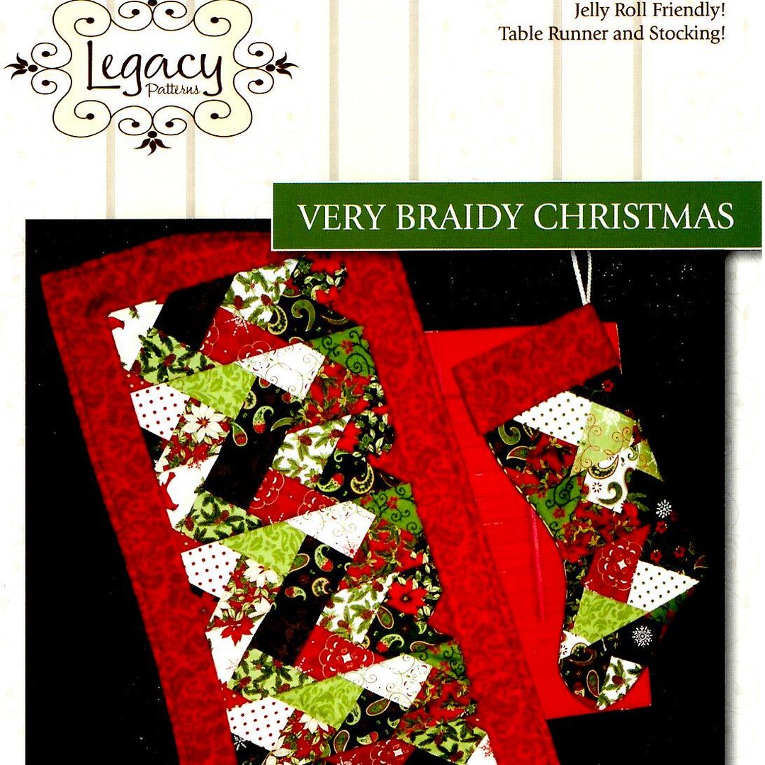 Quilted Table Runner & Stocking Uncut PATTERN Matching Christmas Table