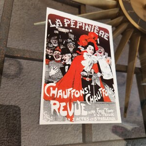 Affiche de carte postale de VTG pour des chauffeurs ! Chauffeurs ! (1898) Illustration couleur gris publicité française Art nouveau / Impression d'art mural gay des années 90