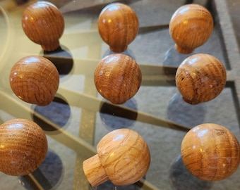 NOS 1 x Vtg Ball Knob 1.25" Belwith Unfinished Oak Cabinet Drawer Pull Bulbous Small Round Wooden Knob Cabinet Hardware Farmhouse 69 Avail