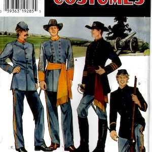 1996 Simplicity 7274 Uncut PATTERN Size A XS/S/M/L/XL Teen Boy Adult Man Costume Sewing Pattern Civil War Soldier Uniform Men Halloween